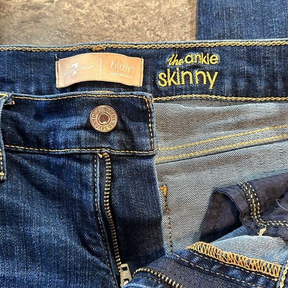 7 for All Mankind b(air) The Ankle Skinny Dark Blue Jeans - Picture 3 of 5